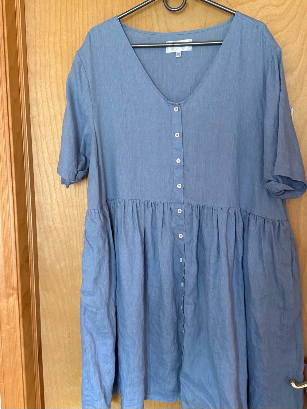 Tradlands Light Blue Linen Nell Dress